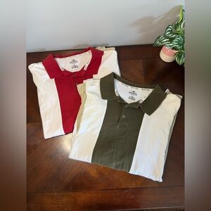 Lot of 2 Vintage Redhead/Bass Pro Shop Mens Size 2XL Striped Short Sleeve Polos